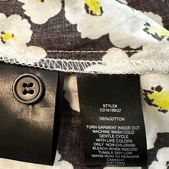 Sanctuary Cotton Button Down Dress, Floral Navy, White, Yellow, Sz Sm, Like New - Picture 6 of 6